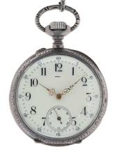 Thumbnail von Swiss Mans Pocket Watch open face Silver – Case all over decorated Silver – Cuvette </h1>