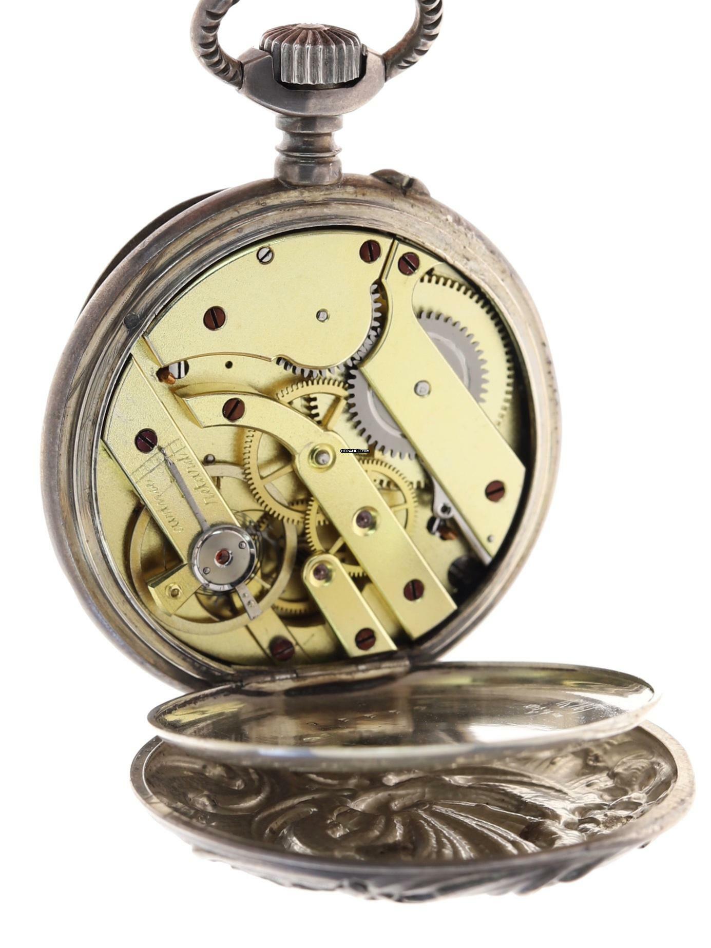 Thumbnail von Swiss Mans Pocket Watch open face Silver – Case all over decorated Silver – Cuvette </h1>