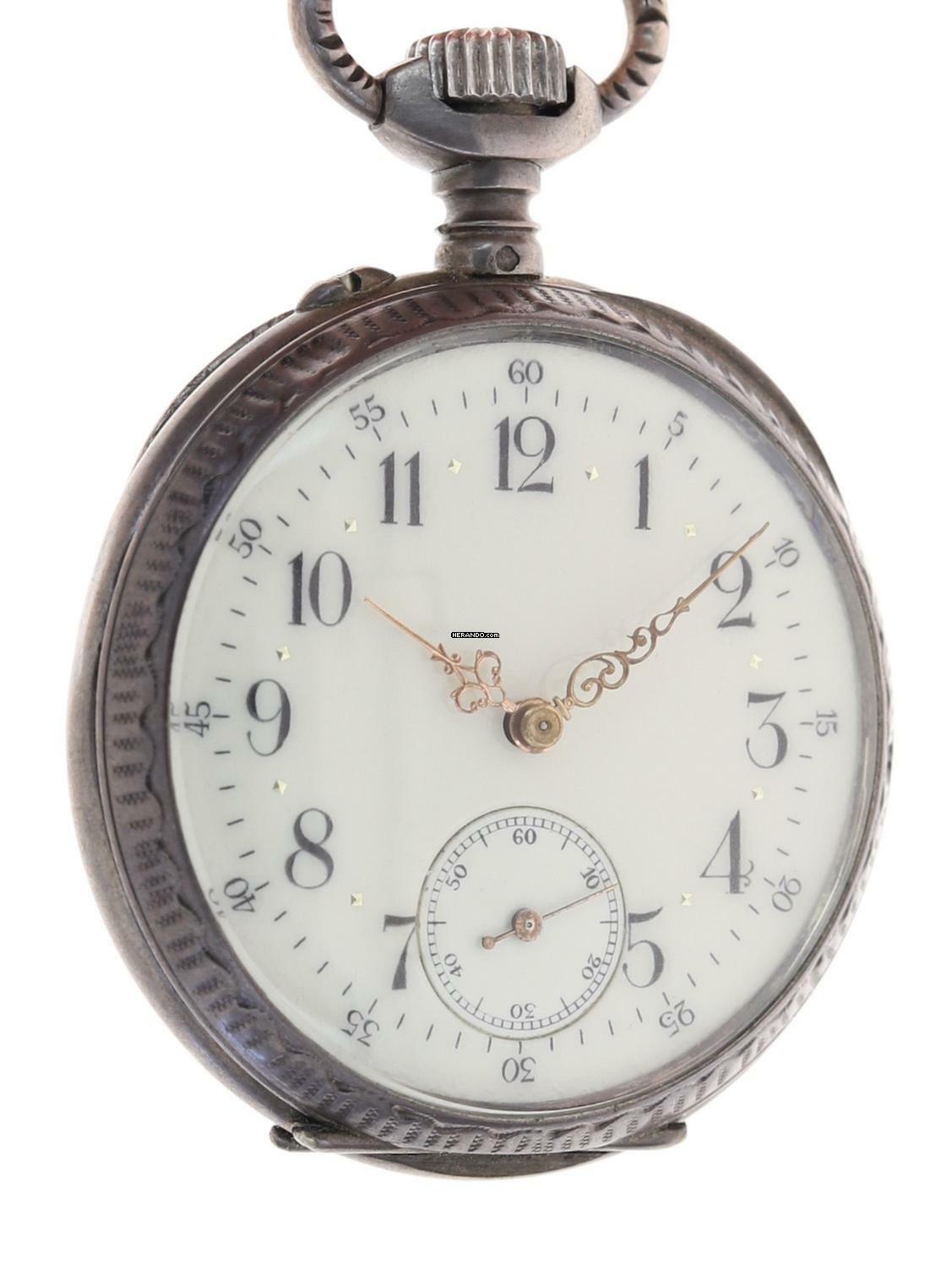 Thumbnail von Swiss Mans Pocket Watch open face Silver – Case all over decorated Silver – Cuvette </h1>