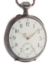 Thumbnail von Swiss Mans Pocket Watch open face Silver – Case all over decorated Silver – Cuvette </h1>