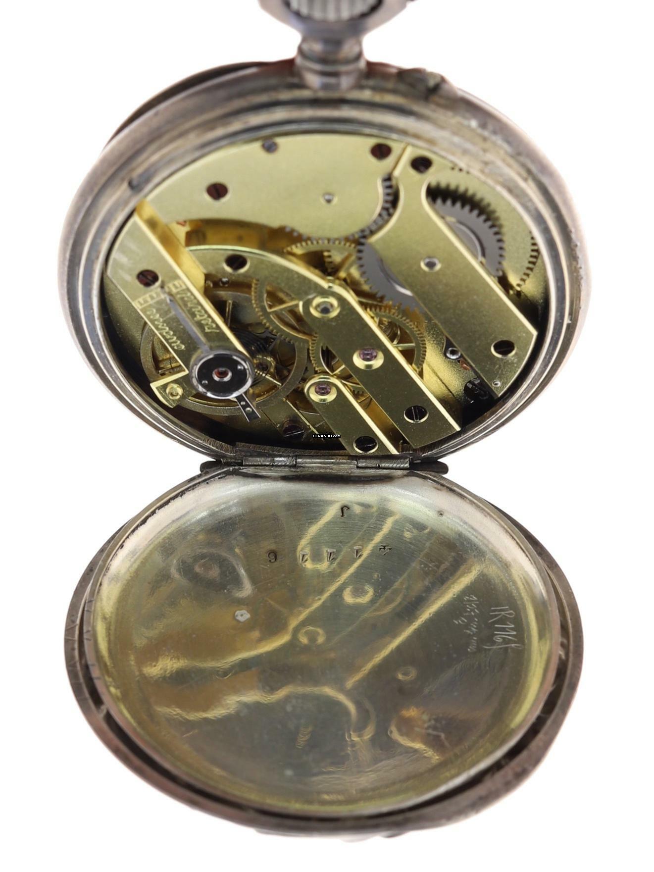 Thumbnail von Swiss Mans Pocket Watch open face Silver – Case all over decorated Silver – Cuvette </h1>