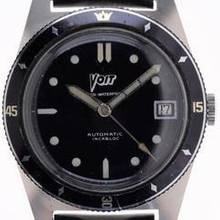 Thumbnail von Voit Gents automatic Divers Wristwatch Super – Waterproof SDW-2 Skin Diving Watch also called Date-C-Matic </h1>
