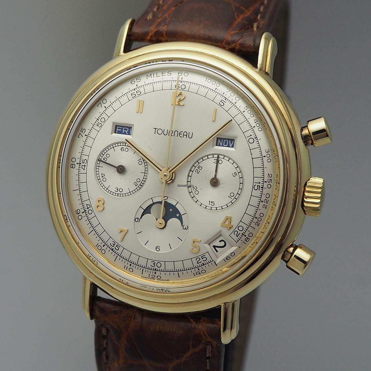 Tourneau Vollkalender Mondphase Calendar Gold 18k/750 El Primero 3019 serviced </h1>