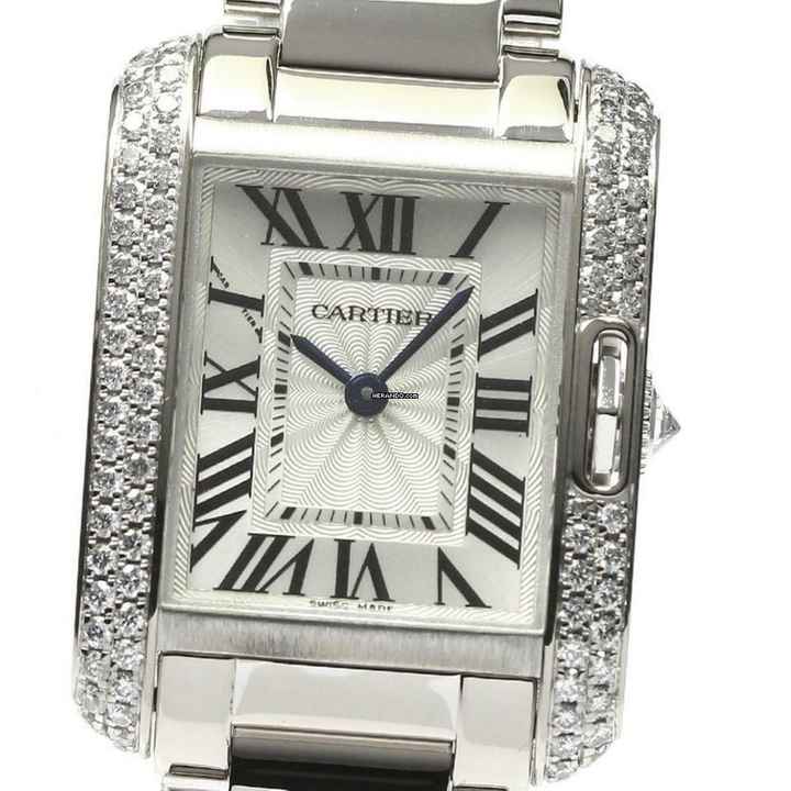  Cartier Tank Anglaise Quartz 23mm Steel ~1+TCW DIAMOND Watch </h1> 