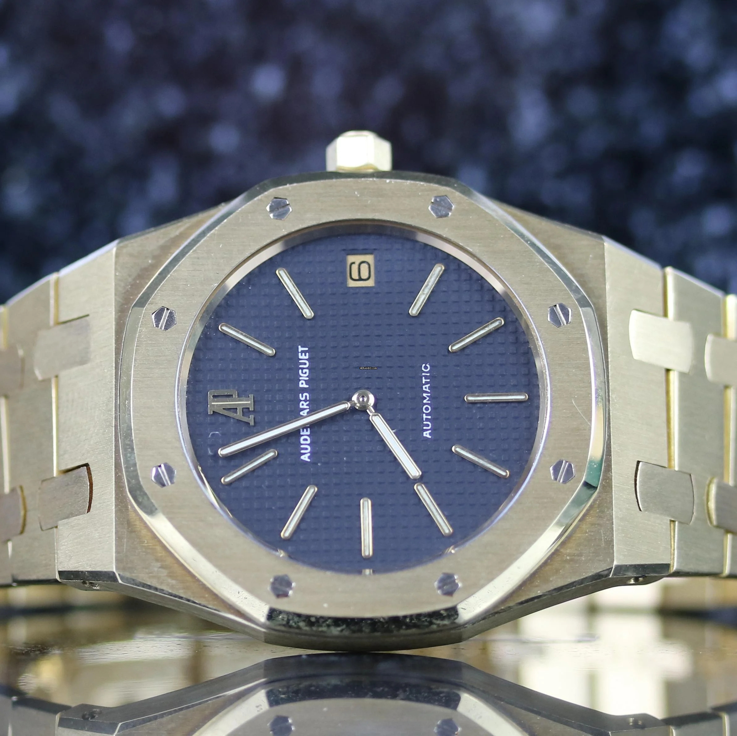  Audemars Piguet Royal Oak Jumbo 20th Anniversary - Yellow Gold - Black Dial - Full Revison - like New - 1993 