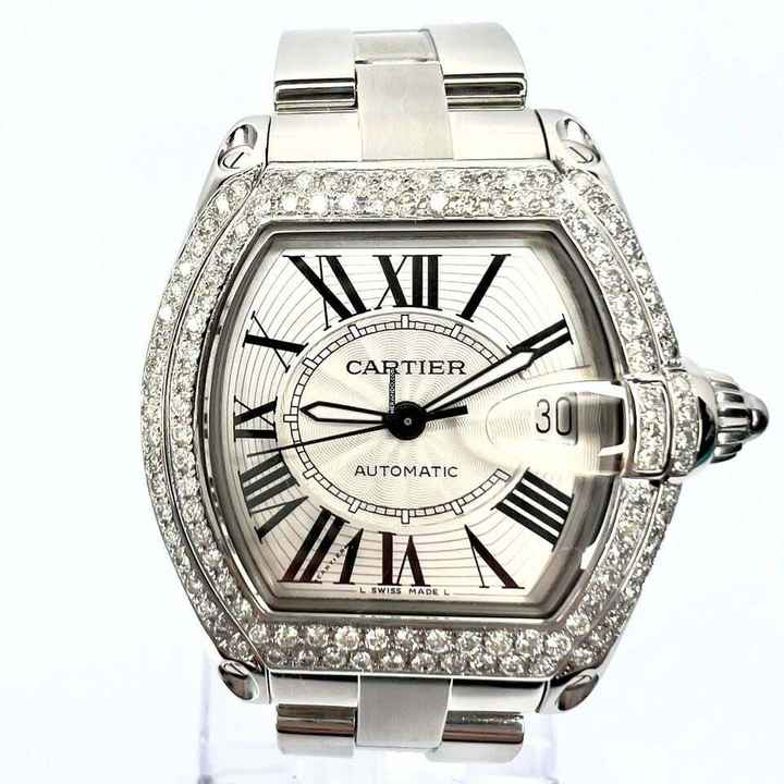  Cartier Roadster 2510 Automatic 38mm Steel 1.68TCW Diamond Watch </h1> 