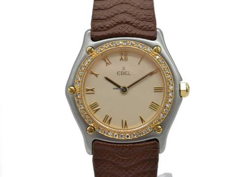  Ebel Classic Wave Stahl-gold Quarz Damenuhr / Diamant Lünette / Ref 181930 </h1> 