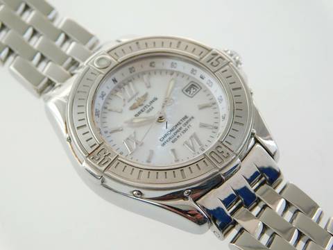  Breitling Cockpit Lady B-Class / Cockpit Lady mit Perlmuttzifferblatt und Pilotband im Top Zustand </h1> 