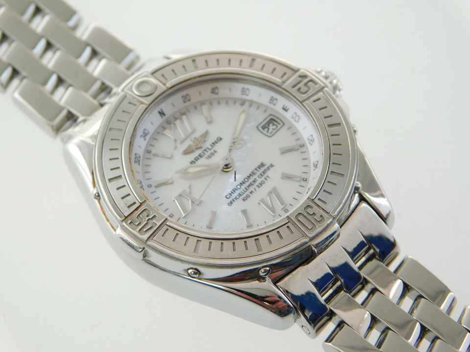  Breitling Cockpit Lady B-Class / Cockpit Lady mit Perlmuttzifferblatt und Pilotband im Top Zustand </h1> 