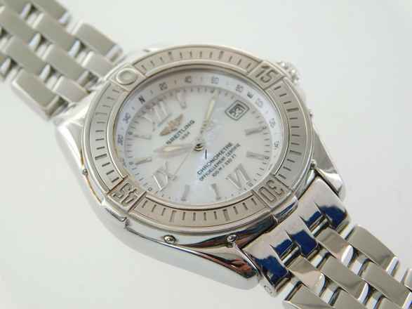  Breitling Cockpit Lady B-Class / Cockpit Lady mit Perlmuttzifferblatt und Pilotband im Top Zustand </h1> 