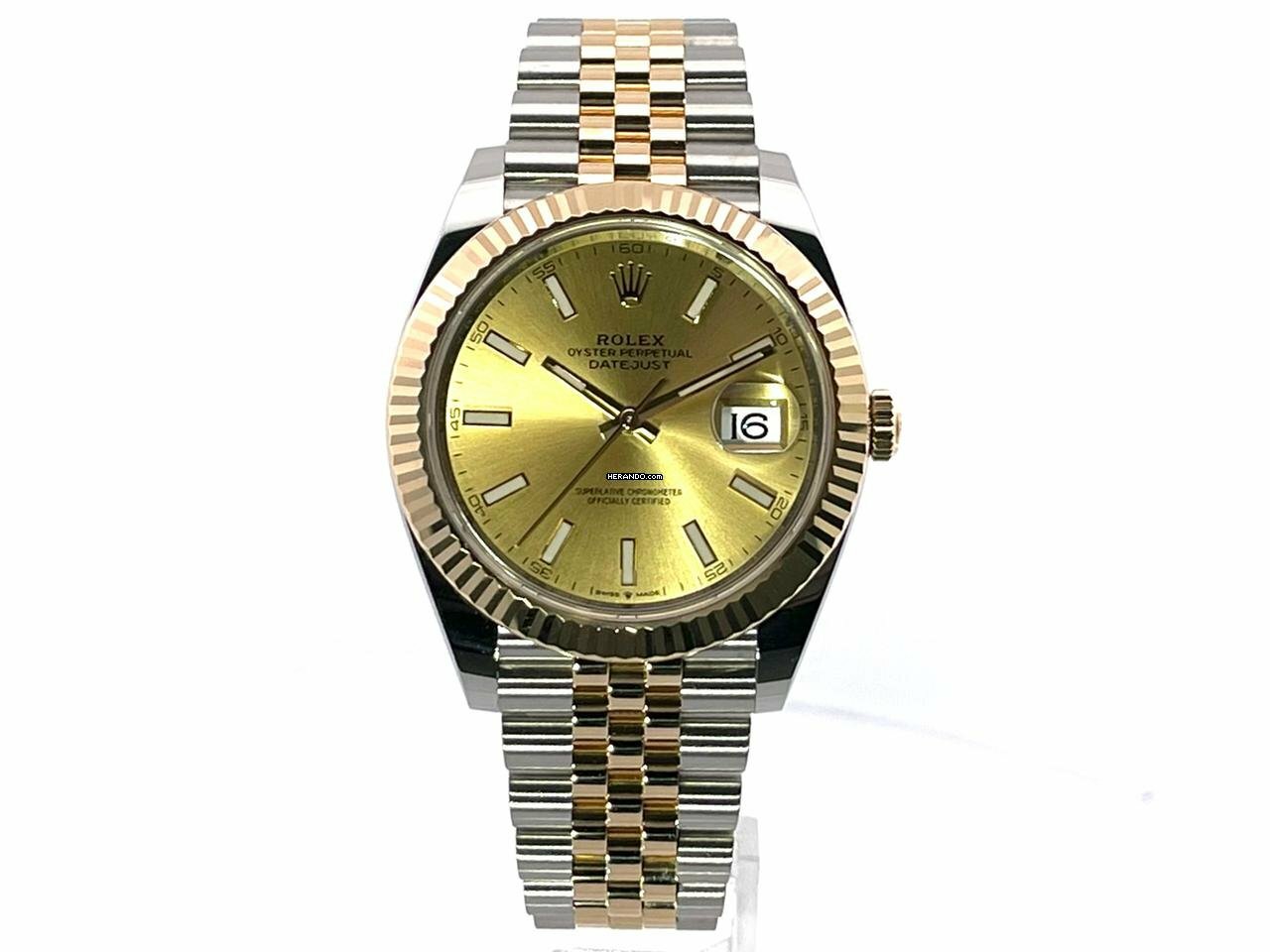  Rolex Datejust 41 Edelstahl Gelbgold 126333 Champagner Jubile </h1> 