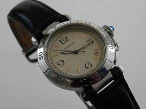 Thumbnail von Cartier Pasha Automatik 38 mm Herrenuhr mit Lederband im Top Zustand mit original Faltschließe </h1>