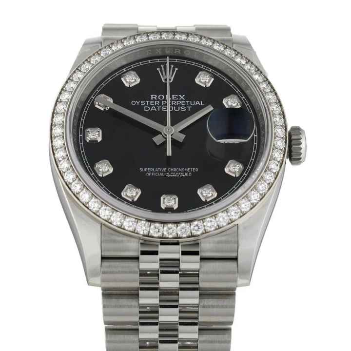  Rolex Datejust 36 Black Dial Diamond Ref.126284RBR </h1> 