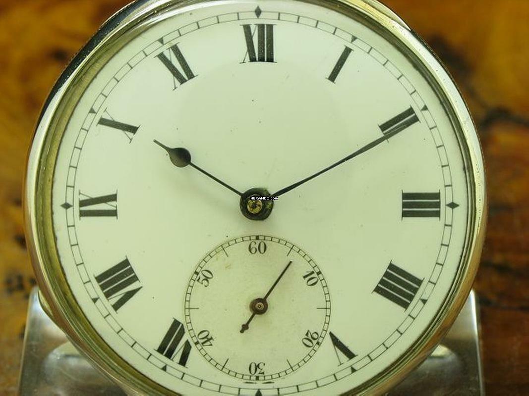 Thumbnail von John Wycherley 800 Silber Open Face Taschenuhr Schlüsselaufzug </h1>