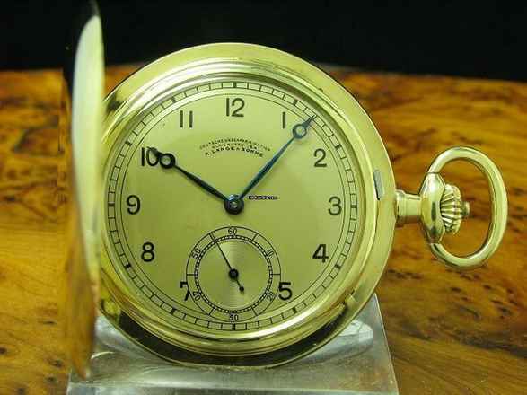  A. Lange & Söhne 14kt 585 Gelbgold Savonette Taschenuhr / 3-deckel Gold </h1> 