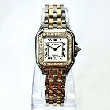  Cartier Panthère Quartz 23mm 2 Row Gold 0.33TCW Diamond Watch </h1> 