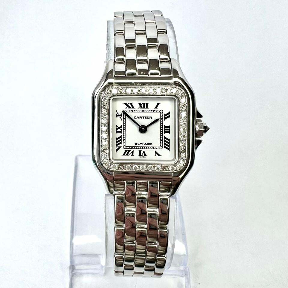 Cartier Panthère Quartz 23mm 18K White Gold 0.35TCW DIAMOND Watch </h1>