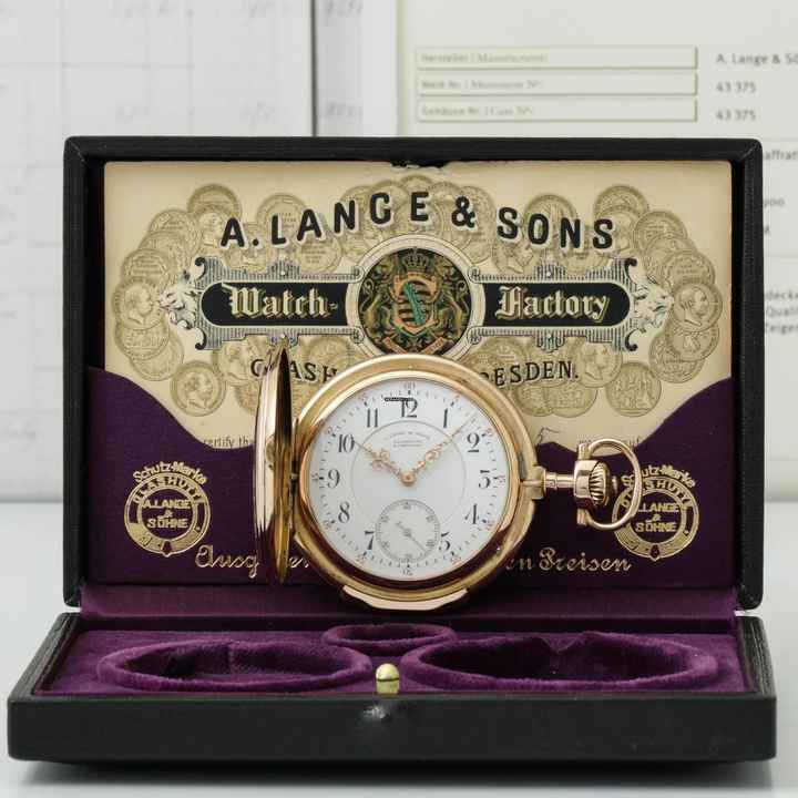  A. Lange & Söhne Grosse Lange 1 18k Gold Große Schwere Louis XV Taschenuhr zertifikat Box Sternwarte Geprüft 1900 </h1> 
