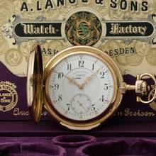 Thumbnail von A. Lange & Söhne Grosse Lange 1 18k Gold Große Schwere Louis XV Taschenuhr zertifikat Box Sternwarte Geprüft 1900 </h1>