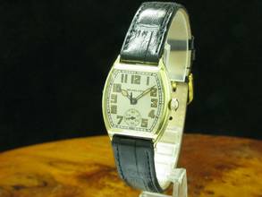 Thumbnail von Hamilton 14kt Gold Handaufzug Herrenuhr / 1920er Jahre / Art Deco / Kaliber 987 </h1>