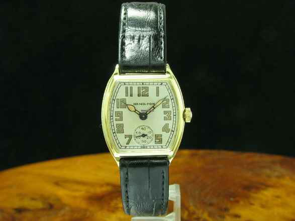  Hamilton 14kt Gold Handaufzug Herrenuhr / 1920er Jahre / Art Deco / Kaliber 987 </h1> 