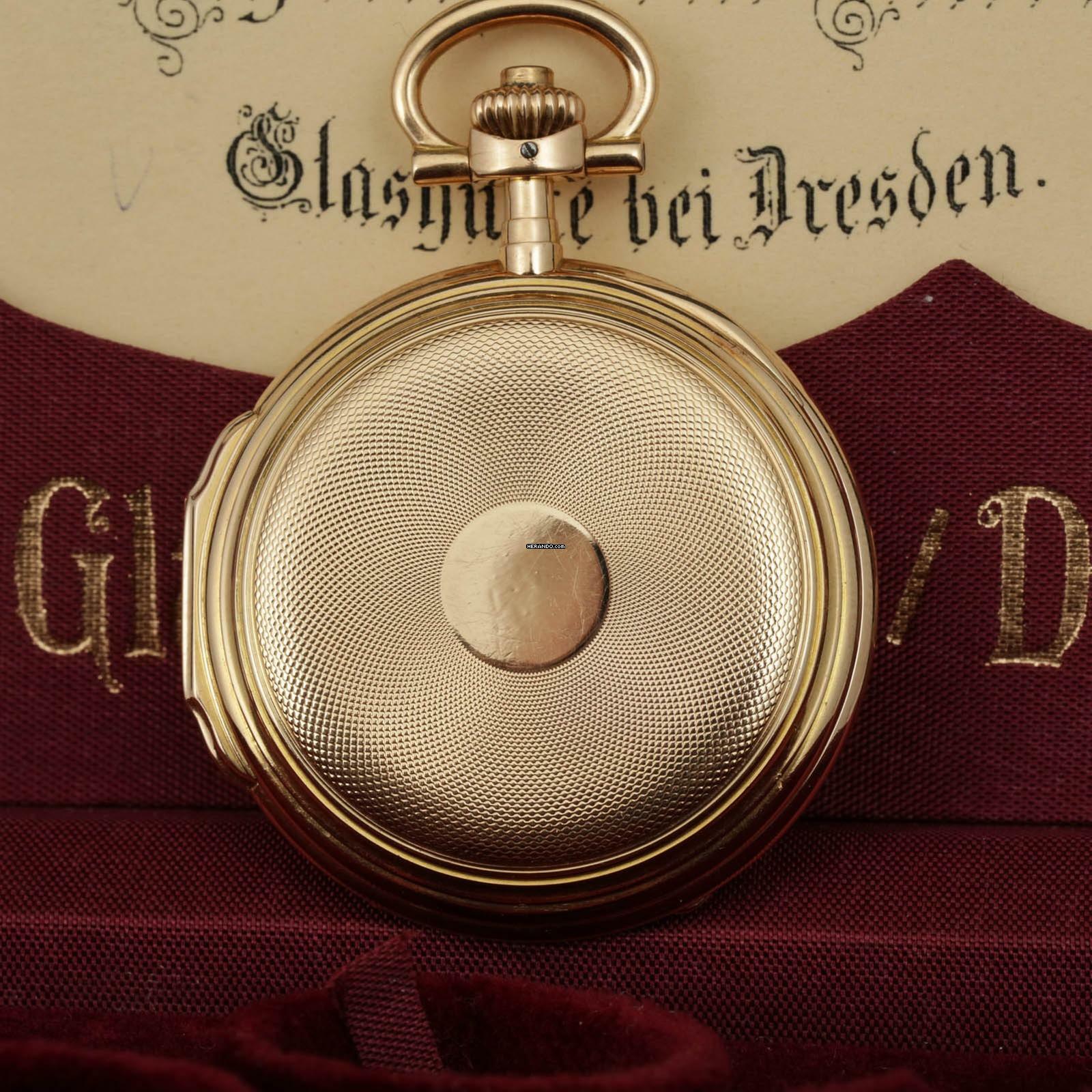 Thumbnail von Glashütter Uhrenfabrik Union Glashütte in Sachsen Louis XV Savonette 18k Gold exzellente Qualität sehr schöner Zustand 1910