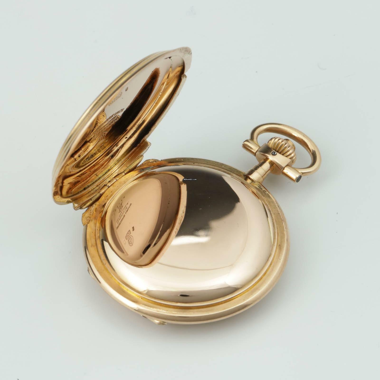 Thumbnail von Glashütter Uhrenfabrik Union Glashütte in Sachsen Louis XV Savonette 18k Gold exzellente Qualität sehr schöner Zustand 1910