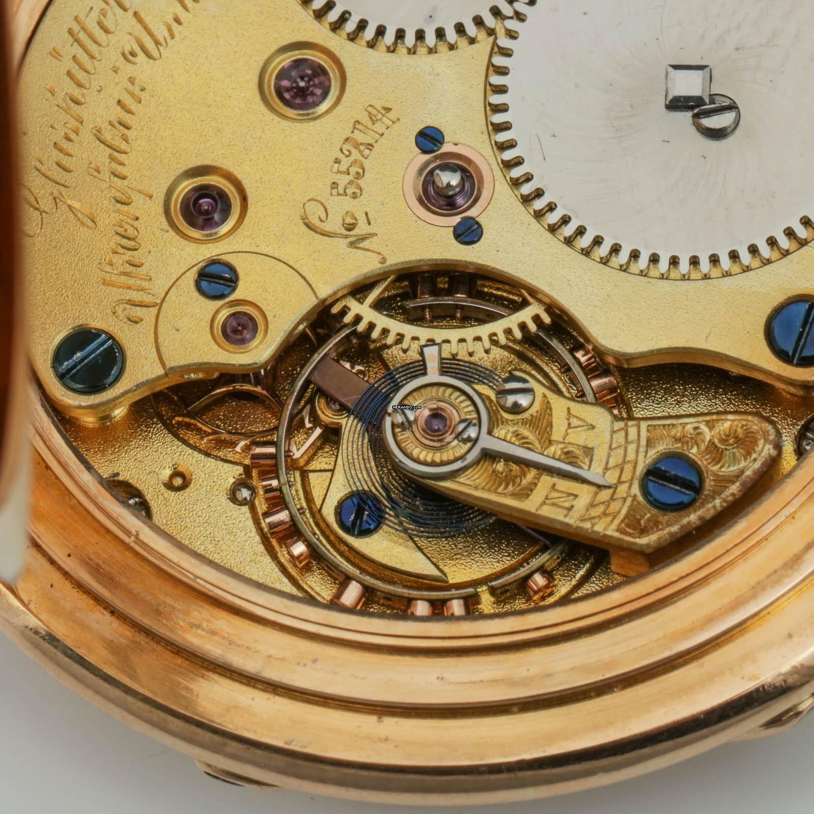 Thumbnail von Glashütter Uhrenfabrik Union Glashütte in Sachsen Louis XV Savonette 18k Gold exzellente Qualität sehr schöner Zustand 1910