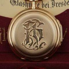 Thumbnail von Glashütter Uhrenfabrik Union Glashütte in Sachsen Louis XV Savonette 18k Gold exzellente Qualität sehr schöner Zustand 1910
