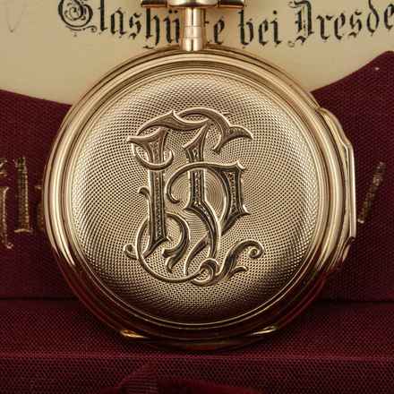  Glashütter Uhrenfabrik Union Glashütte in Sachsen Louis XV Savonette 18k Gold exzellente Qualität sehr schöner Zustand 1910  