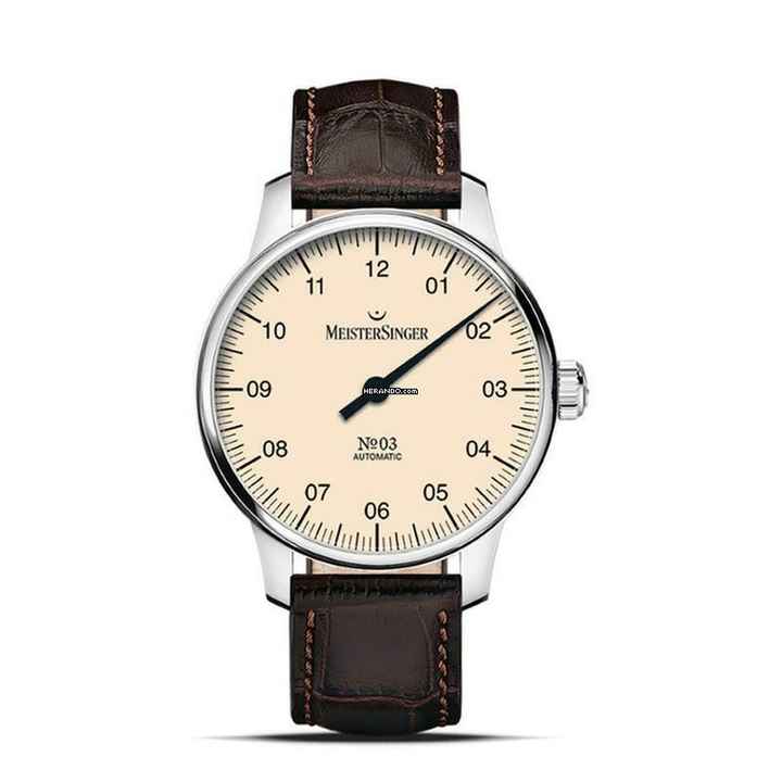  Meistersinger N° 03 No3 - 38 mm Einzeiger Herrenuhr Automatik BM9903 