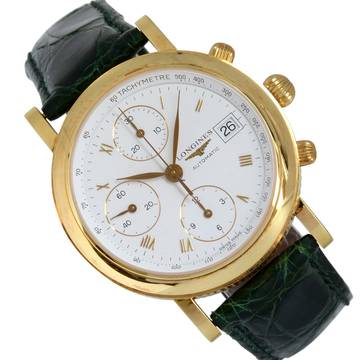  Longines Chronograph Date Ernest Francillon yellow gold 18KT Full Set NEW 2004’s </h1> 