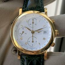 Thumbnail von Longines Chronograph Date Ernest Francillon yellow gold 18KT Full Set NEW 2004’s </h1>