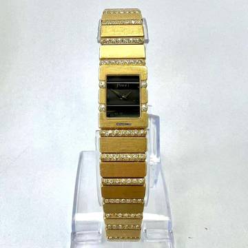  Piaget Polo Quartz 14mm 18K Yellow Gold FACTORY DIAMONDS Watch </h1> 