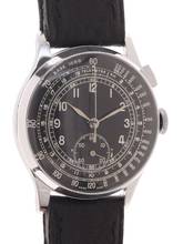 Thumbnail von Venus Gents / Unisex 1-Button Chronograph Wristwatch medium / small size manual wind Mono – Poussoir </h1>
