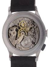 Thumbnail von Venus Gents / Unisex 1-Button Chronograph Wristwatch medium / small size manual wind Mono – Poussoir </h1>