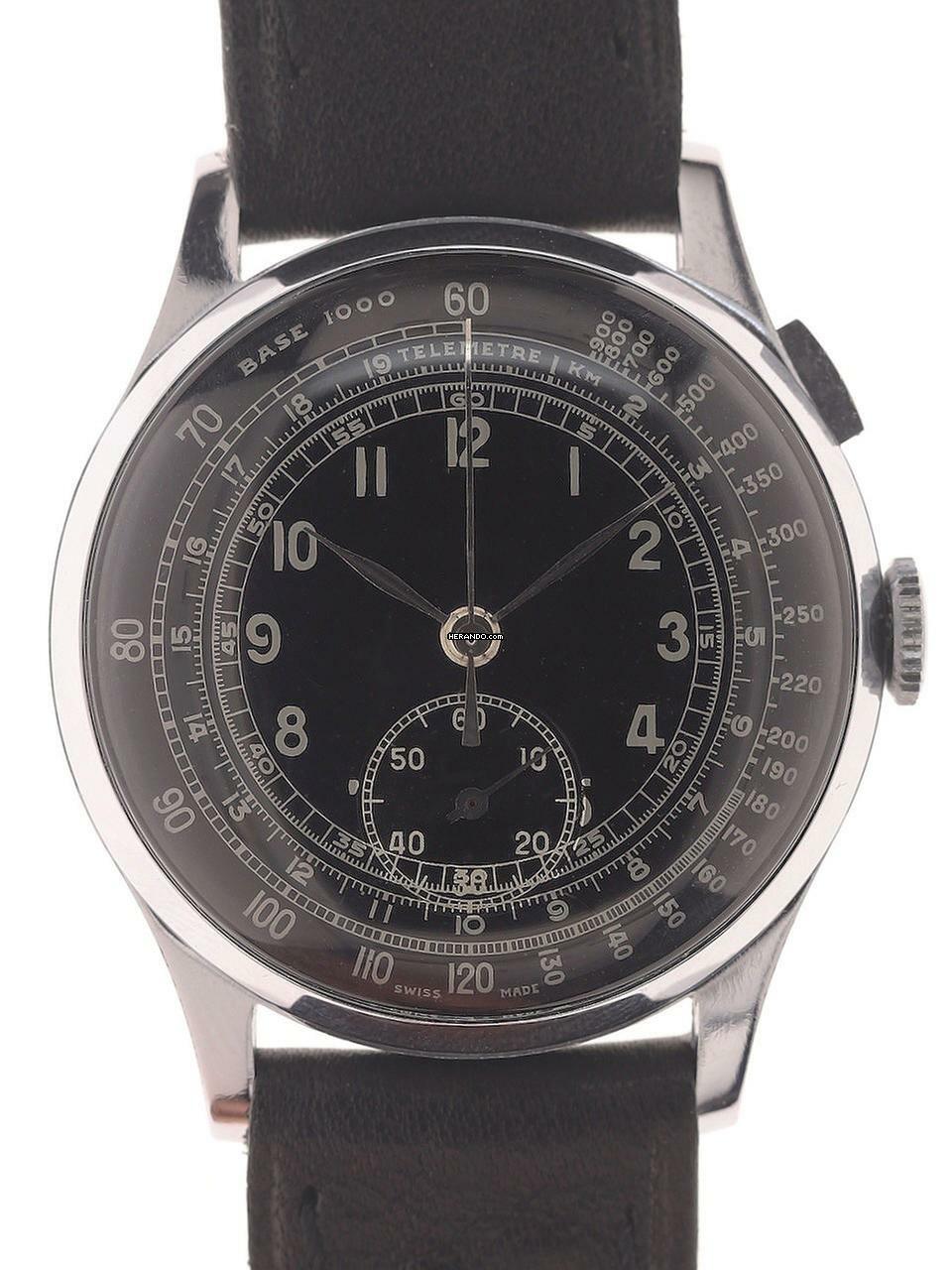 Venus Gents / Unisex 1-Button Chronograph Wristwatch medium / small size manual wind Mono – Poussoir </h1>