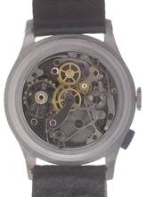 Thumbnail von Venus Gents / Unisex 1-Button Chronograph Wristwatch medium / small size manual wind Mono – Poussoir </h1>
