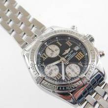 Thumbnail von Breitling Chrono Cockpit mit allen Papieren schwarzes Zifferblatt und Pilotband
