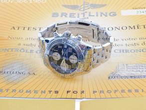Thumbnail von Breitling Chrono Cockpit mit allen Papieren schwarzes Zifferblatt und Pilotband