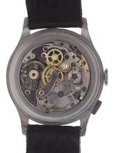 Thumbnail von Venus Gents / Unisex 1-Button Chronograph Wristwatch medium / small size manual wind Mono – Poussoir
