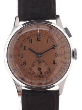  Venus Gents / Unisex 1-Button Chronograph Wristwatch medium / small size manual wind Mono – Poussoir  