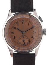 Thumbnail von Venus Gents / Unisex 1-Button Chronograph Wristwatch medium / small size manual wind Mono – Poussoir