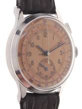 Thumbnail von Venus Gents / Unisex 1-Button Chronograph Wristwatch medium / small size manual wind Mono – Poussoir