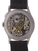 Thumbnail von Venus Gents / Unisex 1-Button Chronograph Wristwatch medium / small size manual wind Mono – Poussoir