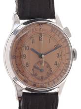 Thumbnail von Venus Gents / Unisex 1-Button Chronograph Wristwatch medium / small size manual wind Mono – Poussoir