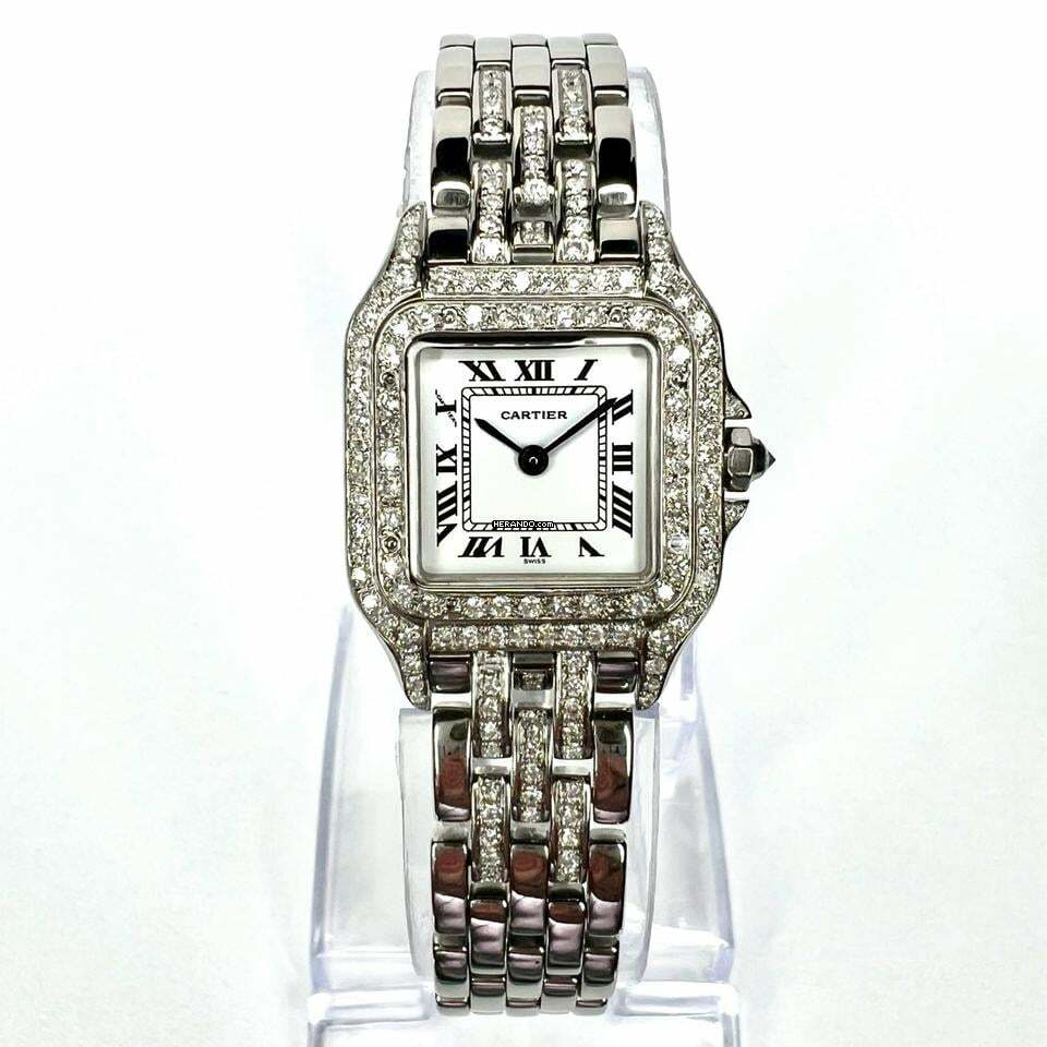 Cartier Panthère Quartz 23mm Steel ~1.50TCW Diamond Watch </h1>