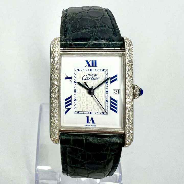  Cartier Tank 25mm Silver 0.80TCW Diamond Watch </h1> 