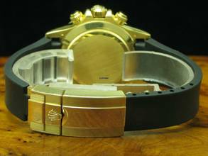 Thumbnail von Rolex Daytona 18kt Gold Herrenuhr / Diamond Dial & Kautschuk Armband / Ref 11652 </h1>
