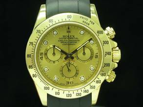 Thumbnail von Rolex Daytona 18kt Gold Herrenuhr / Diamond Dial & Kautschuk Armband / Ref 11652 </h1>